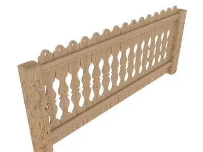 Wooden fencing 3D model