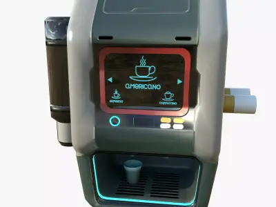Sci-fi Coffee Machine Low-poly 3D model