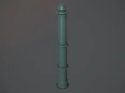 Barrier Bollard pack 5 Green v2 Low-poly 3D model