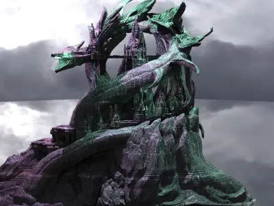 Snake Mountain Curved Dark City version  3D model