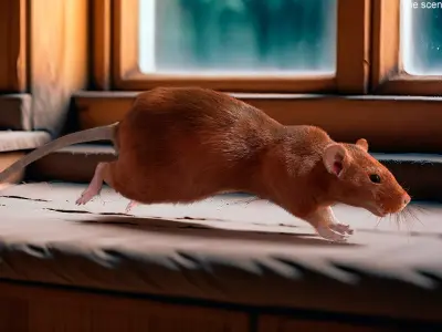  Running Rodent Rat Brown Fur Animated Rigged 