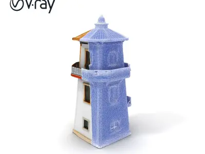 Lighthouse Structure Model Pack for Architectural Visualization Low-poly 3D model