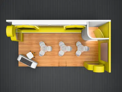 Booth Exhibition Stand Stall 3x6m Height 300cm 2 Side 3D Model 3D model