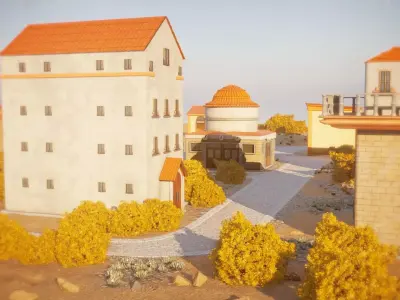 Miniature Village Landscape 3D model