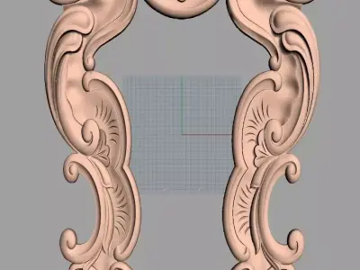 Door design 3D relief model STL format file for CNC carving E666 3D model