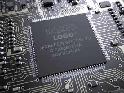 AI Electronic chip circuit board 3D model