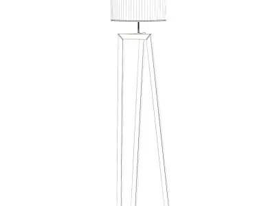 Wooden Floor Lamp 3D Model 3D model