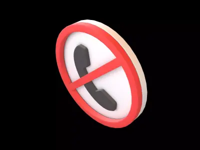 Prohibited Phone Symbol V1 001 Low-poly 3D model