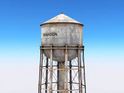 Water Tower Low-poly 3D model