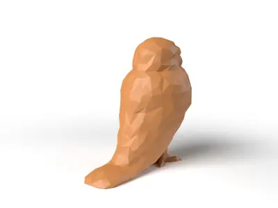 Owl Low Poligonal Low-poly 3D model