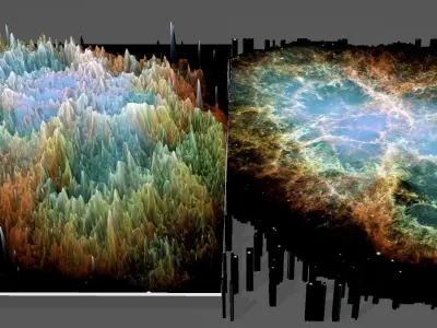 Low Res Crab nebula deep sky object 3d software analysis Free 3D print model