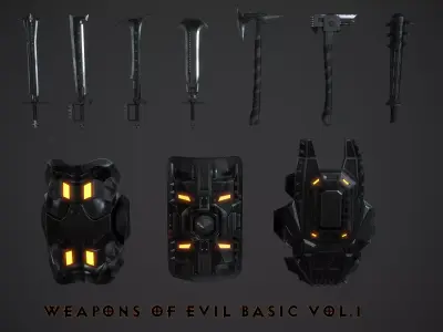 Weapons of Evil Basic Vol1 Lowpoly Low-poly 3D model