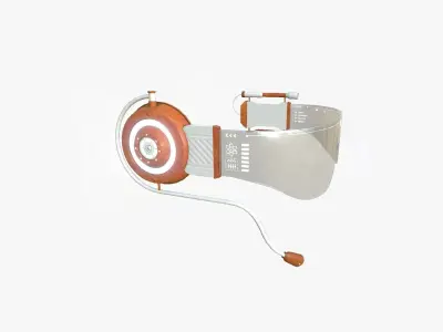 SciFi Glasses D06 White Wood - Character Design Fashion Low-poly 3D model