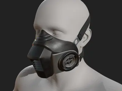 Gas mask helmet scifi fantasy Generic plastic military  Low-poly 3D model