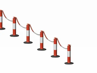 Plastic Traffic Fence Crowd Barrier Low-poly 3D model