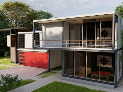 Casa Scene-villa-modern house 3D model 37