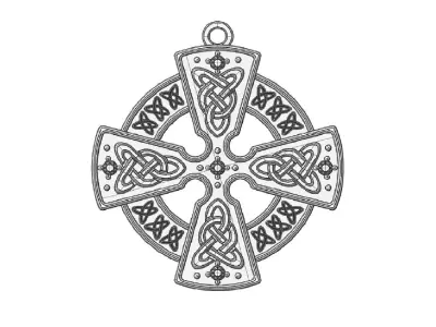 Celtic cross with diamonds cnc model  3D print model