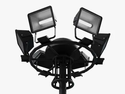 Flood Light Tower Low-poly 3D model
