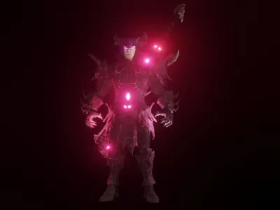 Hardos man in armor with glowing lights 3D model