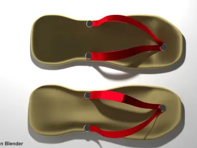 Selipar - malay slipper 3D model