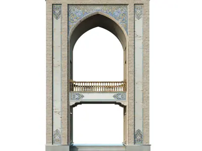 old islamic turkish arch set 143 Low-poly 3D model