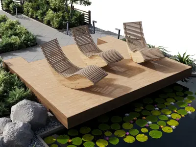 Outdoor Plants -  town Square 2 3D model