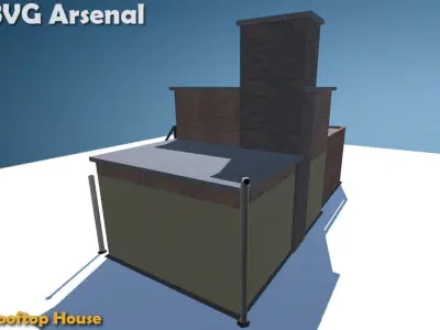 Rooftop house - HQ Low-poly 3D model