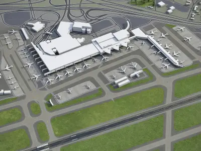 Johannesburg  OR Tambo Airport - JNB Low-poly 3D model