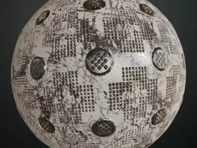 White Weared Metal Plate PBR Seamless Texture
