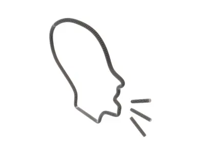 Neon Speaking Head v1 006 Low-poly 3D model