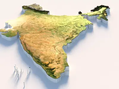 India Terrain Country 3D model