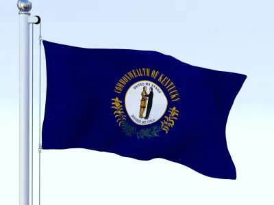 Animated Kentucky Flag Low-poly 3D model