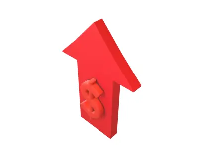 Price Up Symbol V1 006 Low-poly 3D model