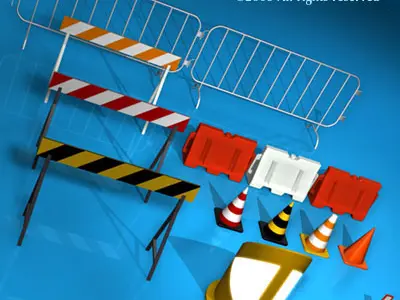 Road barriers 3D model