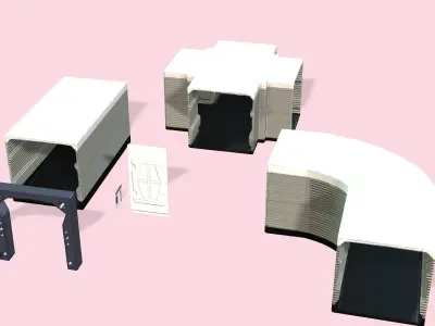 Scifi Corridor kit modular Low-poly 3D model
