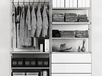 IKEA Ophus Wardrobe 2-Door and 3 Drawers 3D model