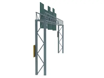 Highway Sign 07 Low-poly 3D model