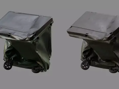 Crushed Trash Container 05 3D model