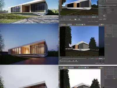 Exterior HDRI Corona Cinema4D scene Collection 3D Model Pack