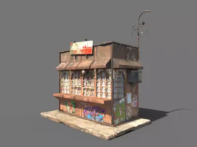 Rusty Metal Booth 3D model