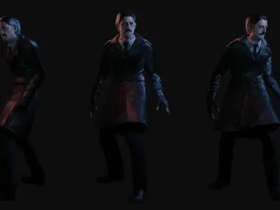Game-Ready Detective Rigged and Animated Low-poly 3D model