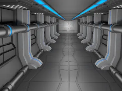 Sci Fi Corridor 3D model 26