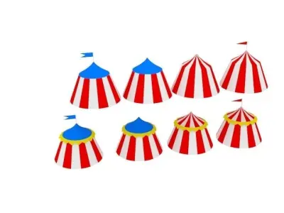  Tent Circus Low-poly 3D model