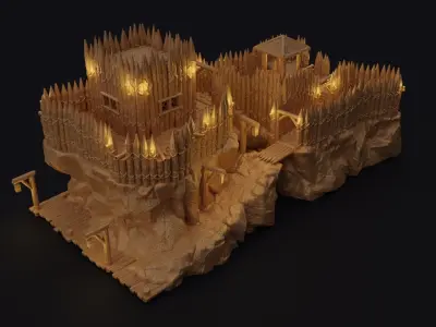 Small Pirate Fort Tabletop Terrain 28 MM 3D print model
