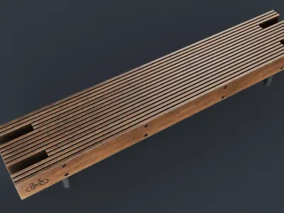 Modern Outdoor Bench 51 PBR Game Ready Low-poly 3D model