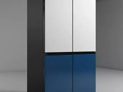 SAMSUNG BESPOKE REFRIGERATOR GLAM NAVY 4 DOORS 3D model