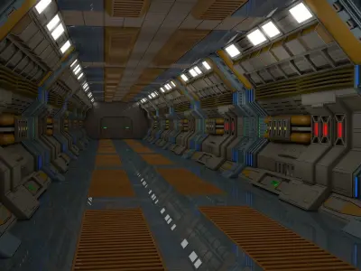 Sci Fi Corridor  3D model 42