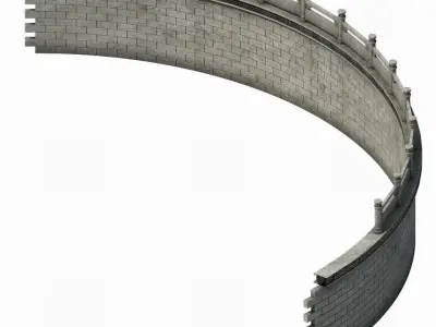 Game Construction - Diaoyutai - Bend Fence 01 3D model