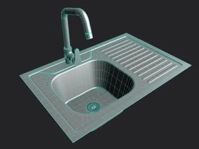 Kitchen Sink02 Low-poly 3D model