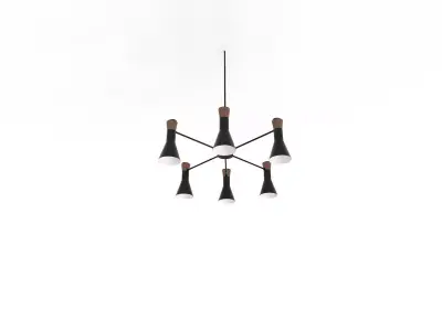 Brentston Metal Chandelier Black 3D model